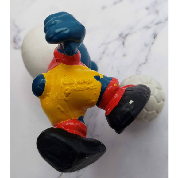 Smurf Soccer Smurf 20035 Peyo Vintage 1980s - Picture 7 of 7